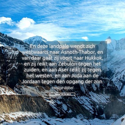 Picture 05 - Jozua 19:34 NLD - En deze landpale wendt zich westwaarts naar - Bible Verse Picture