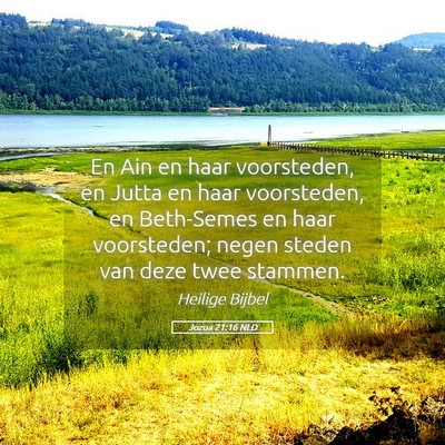 Picture 05 - Jozua 21:16 NLD - En Ain en haar voorsteden, en Jutta en haar - Bible Verse Picture