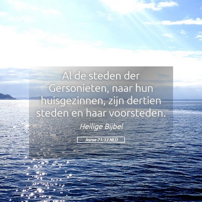 Picture 05 - Jozua 21:33 NLD - Al de steden der Gersonieten, naar hun - Bible Verse Picture