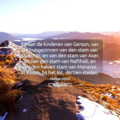 Picture 05 - Jozua 21:6 NLD - En aan de kinderen van Gerson, van de - Bible Verse Picture