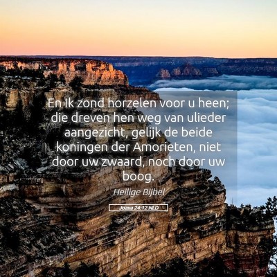 Picture 05 - Jozua 24:12 NLD - En Ik zond horzelen voor u heen; die dreven hen - Bible Verse Picture