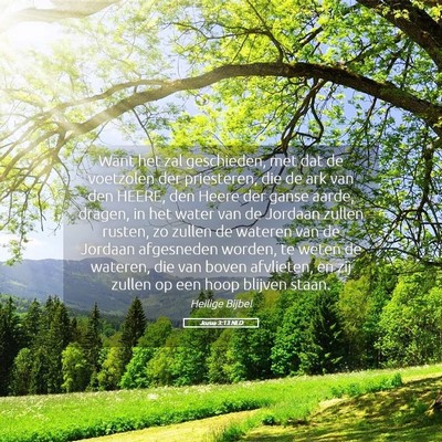 Picture 05 - Jozua 3:13 NLD - Want het zal geschieden, met dat de voetzolen der - Bible Verse Picture