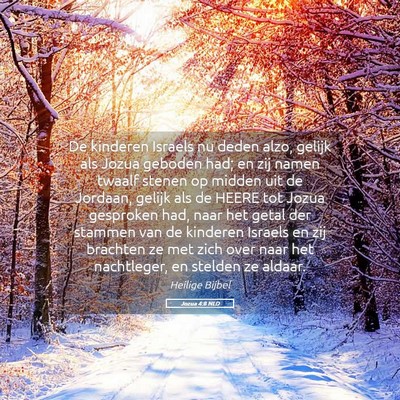 Picture 05 - Jozua 4:8 NLD - De kinderen Israels nu deden alzo, gelijk als - Bible Verse Picture