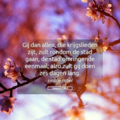 Picture 05 - Jozua 6:3 NLD - Gij dan allen, die krijgslieden zijt, zult rondom - Bible Verse Picture