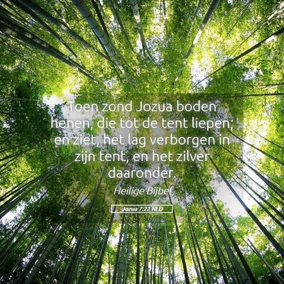 Picture 05 - Jozua 7:22 NLD - Toen zond Jozua boden henen, die tot de tent - Bible Verse Picture