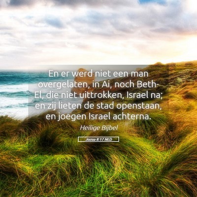 Picture 05 - Jozua 8:17 NLD - En er werd niet een man overgelaten, in Ai, noch - Bible Verse Picture