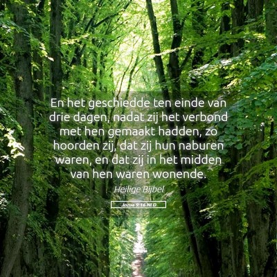 Picture 05 - Jozua 9:16 NLD - En het geschiedde ten einde van drie dagen, nadat - Bible Verse Picture
