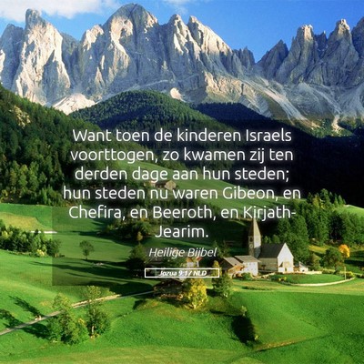 Picture 05 - Jozua 9:17 NLD - Want toen de kinderen Israels voorttogen, zo - Bible Verse Picture