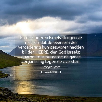 Picture 05 - Jozua 9:18 NLD - En de kinderen Israels sloegen ze niet, omdat de - Bible Verse Picture