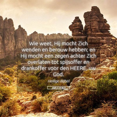 Picture 05 - Joël 2:14 NLD - Wie weet, Hij mocht Zich wenden en berouw hebben; - Bible Verse Picture