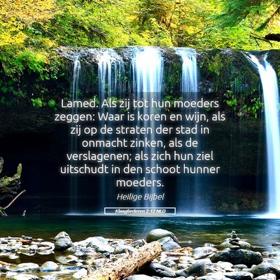 Picture 05 - Klaagliederen 2:12 NLD - Lamed. Als zij tot hun moeders zeggen: Waar is - Bible Verse Picture