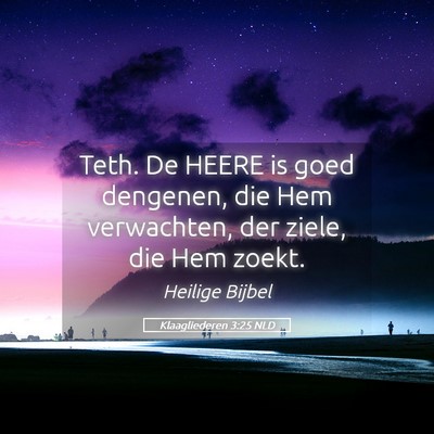 Picture 05 - Klaagliederen 3:25 NLD - Teth. De HEERE is goed dengenen, die Hem - Bible Verse Picture