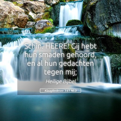 Picture 05 - Klaagliederen 3:61 NLD - Schin. HEERE! Gij hebt hun smaden gehoord, en al - Bible Verse Picture
