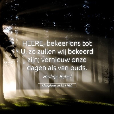 Picture 05 - Klaagliederen 5:21 NLD - HEERE, bekeer ons tot U, zo zullen wij bekeerd - Bible Verse Picture