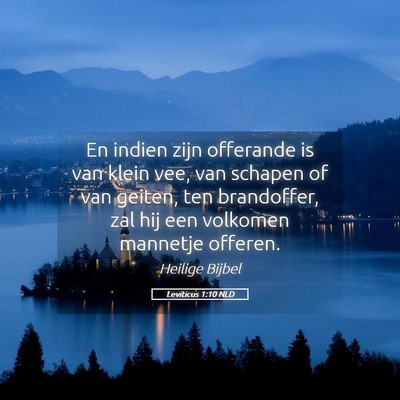 Picture 05 - Leviticus 1:10 NLD - En indien zijn offerande is van klein vee, van - Bible Verse Picture