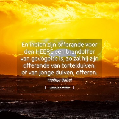 Picture 05 - Leviticus 1:14 NLD - En indien zijn offerande voor den HEERE een - Bible Verse Picture