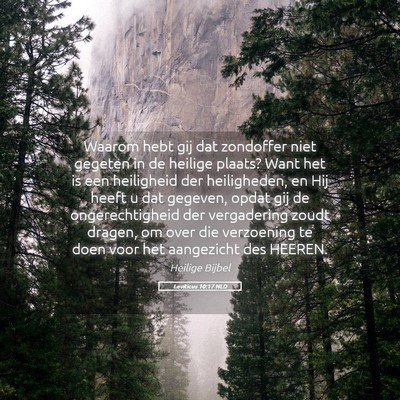 Picture 05 - Leviticus 10:17 NLD - Waarom hebt gij dat zondoffer niet gegeten in de - Bible Verse Picture