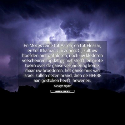 Picture 05 - Leviticus 10:6 NLD - En Mozes zeide tot Aaron, en tot Eleazar, en tot - Bible Verse Picture