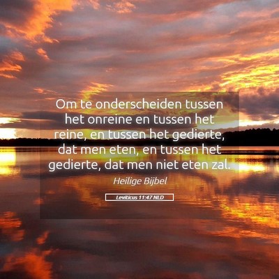 Picture 05 - Leviticus 11:47 NLD - Om te onderscheiden tussen het onreine en tussen - Bible Verse Picture