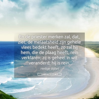 Picture 05 - Leviticus 13:13 NLD - En de priester merken zal, dat, ziet, de - Bible Verse Picture