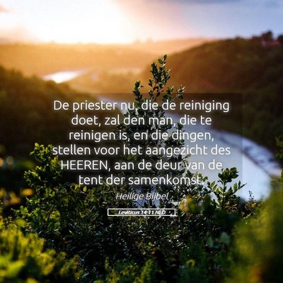 Picture 05 - Leviticus 14:11 NLD - De priester nu, die de reiniging doet, zal den - Bible Verse Picture