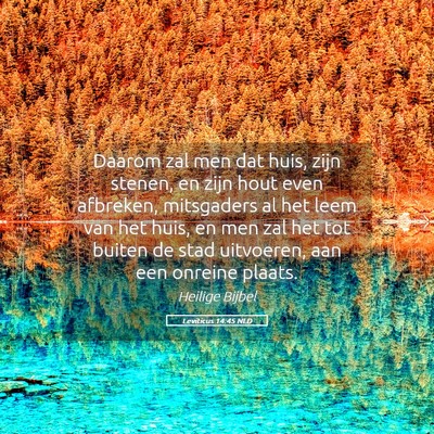 Picture 05 - Leviticus 14:45 NLD - Daarom zal men dat huis, zijn stenen, en zijn - Bible Verse Picture