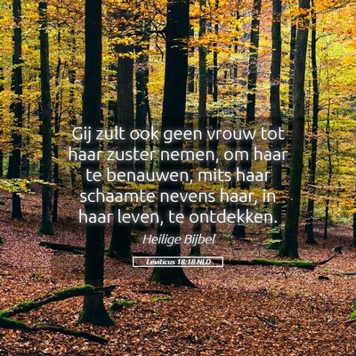 Picture 05 - Leviticus 18:18 NLD - Gij zult ook geen vrouw tot haar zuster nemen, om - Bible Verse Picture