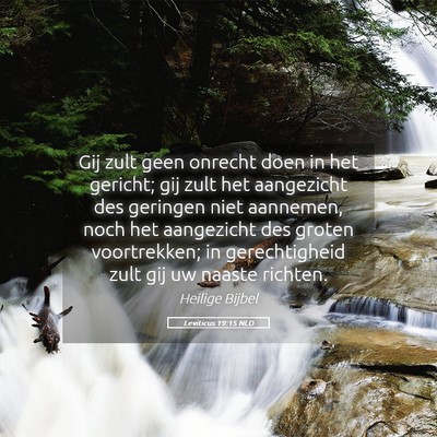 Picture 05 - Leviticus 19:15 NLD - Gij zult geen onrecht doen in het gericht; gij - Bible Verse Picture
