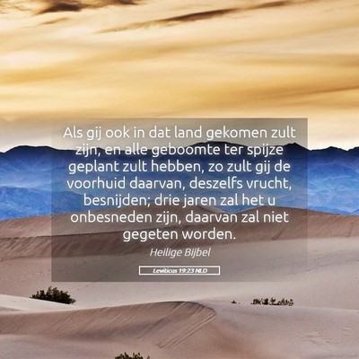 Picture 05 - Leviticus 19:23 NLD - Als gij ook in dat land gekomen zult zijn, en - Bible Verse Picture