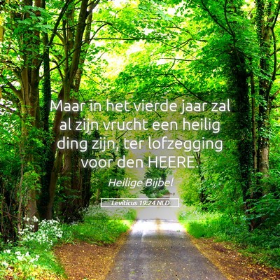 Picture 05 - Leviticus 19:24 NLD - Maar in het vierde jaar zal al zijn vrucht een - Bible Verse Picture