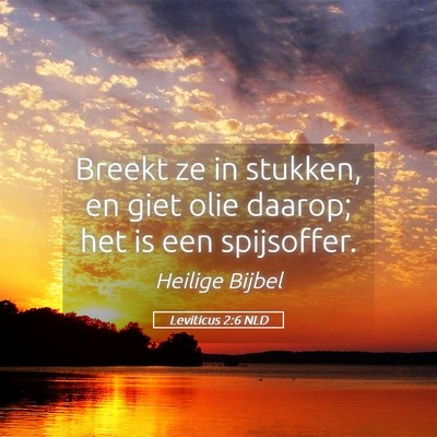 Picture 05 - Leviticus 2:6 NLD - Breekt ze in stukken, en giet olie daarop; het is - Bible Verse Picture