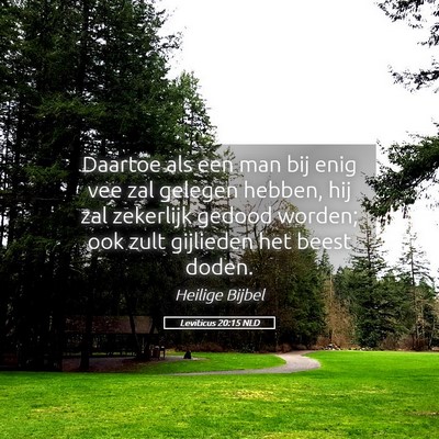 Picture 05 - Leviticus 20:15 NLD - Daartoe als een man bij enig vee zal gelegen - Bible Verse Picture