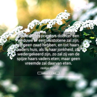 Picture 05 - Leviticus 22:13 NLD - Doch als des priesters dochter een weduwe of een - Bible Verse Picture