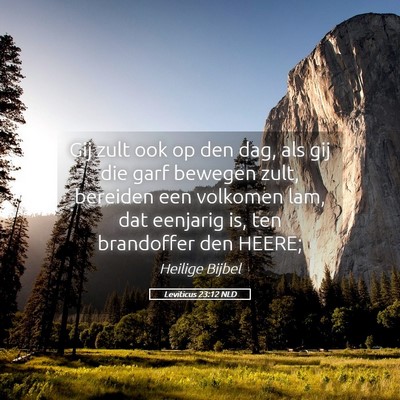 Picture 05 - Leviticus 23:12 NLD - Gij zult ook op den dag, als gij die garf bewegen - Bible Verse Picture