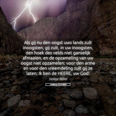 Picture 05 - Leviticus 23:22 NLD - Als gij nu den oogst uws lands zult inoogsten, - Bible Verse Picture