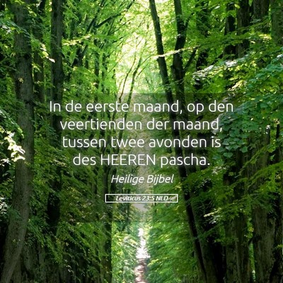 Picture 05 - Leviticus 23:5 NLD - In de eerste maand, op den veertienden der maand, - Bible Verse Picture