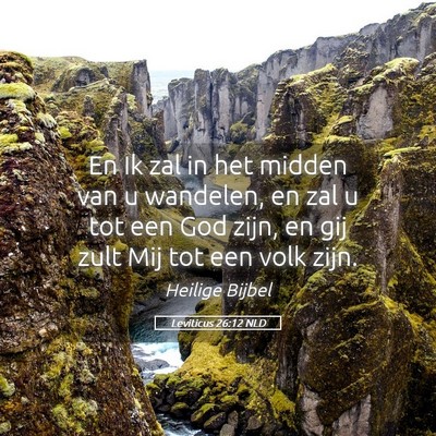 Picture 05 - Leviticus 26:12 NLD - En Ik zal in het midden van u wandelen, en zal u - Bible Verse Picture