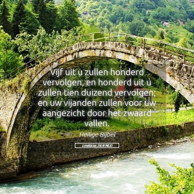 Picture 05 - Leviticus 26:8 NLD - Vijf uit u zullen honderd vervolgen, en honderd - Bible Verse Picture