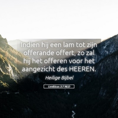 Picture 05 - Leviticus 3:7 NLD - Indien hij een lam tot zijn offerande offert, zo - Bible Verse Picture