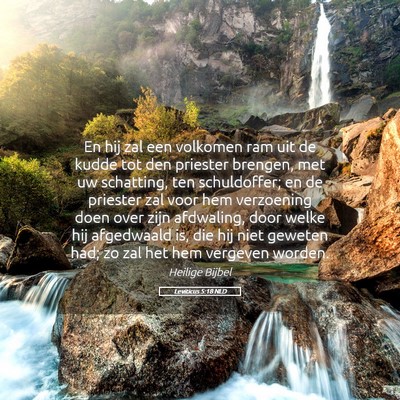 Picture 05 - Leviticus 5:18 NLD - En hij zal een volkomen ram uit de kudde tot den - Bible Verse Picture