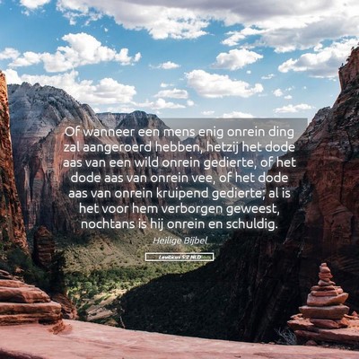 Picture 05 - Leviticus 5:2 NLD - Of wanneer een mens enig onrein ding zal - Bible Verse Picture