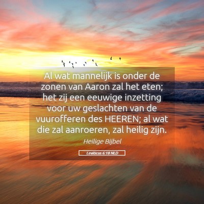 Picture 05 - Leviticus 6:18 NLD - Al wat mannelijk is onder de zonen van Aaron zal - Bible Verse Picture