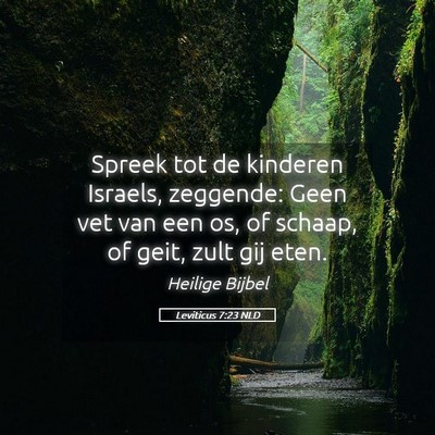 Picture 05 - Leviticus 7:23 NLD - Spreek tot de kinderen Israels, zeggende: Geen - Bible Verse Picture