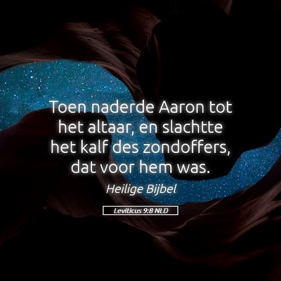 Picture 05 - Leviticus 9:8 NLD - Toen naderde Aaron tot het altaar, en slachtte - Bible Verse Picture