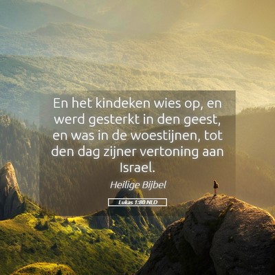 Picture 05 - Lukas 1:80 NLD - En het kindeken wies op, en werd gesterkt in den - Bible Verse Picture