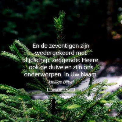 Picture 05 - Lukas 10:17 NLD - En de zeventigen zijn wedergekeerd met - Bible Verse Picture