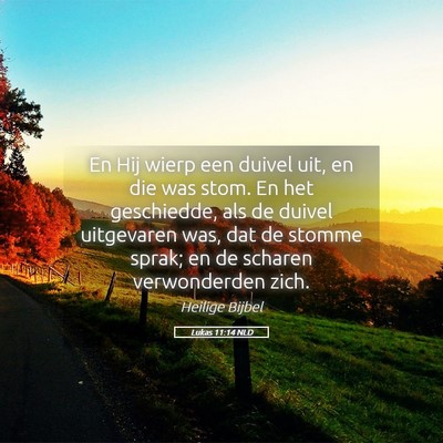 Picture 05 - Lukas 11:14 NLD - En Hij wierp een duivel uit, en die was stom. En - Bible Verse Picture