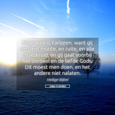 Picture 05 - Lukas 11:42 NLD - Maar wee u, Farizeen, want gij vertient munte, en - Bible Verse Picture