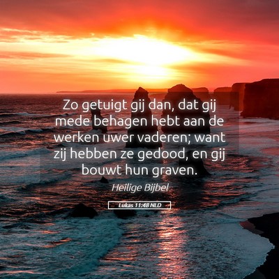 Picture 05 - Lukas 11:48 NLD - Zo getuigt gij dan, dat gij mede behagen hebt aan - Bible Verse Picture