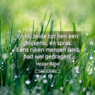 Picture 05 - Lukas 12:16 NLD - En Hij zeide tot hen een gelijkenis, en sprak: - Bible Verse Picture